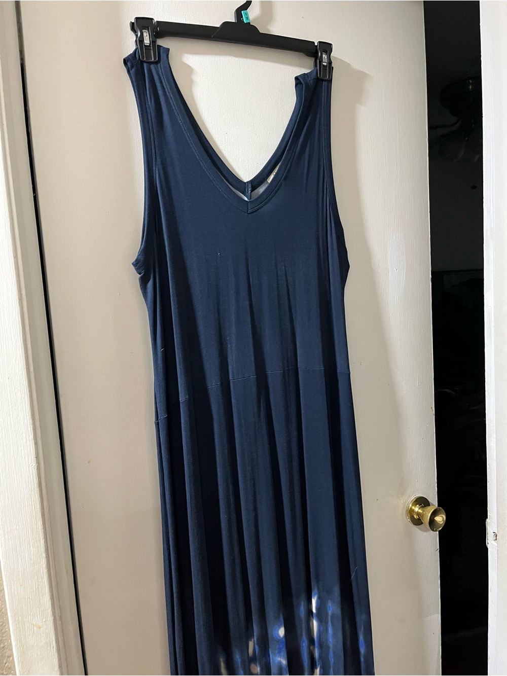 Style & Co. Navy Sleeveless V-Neck Maxi Tunic Dress